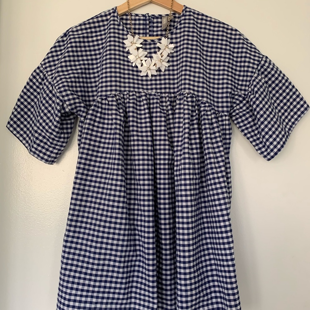 Asos Maternity top, blue gingham plaid size Sz 2